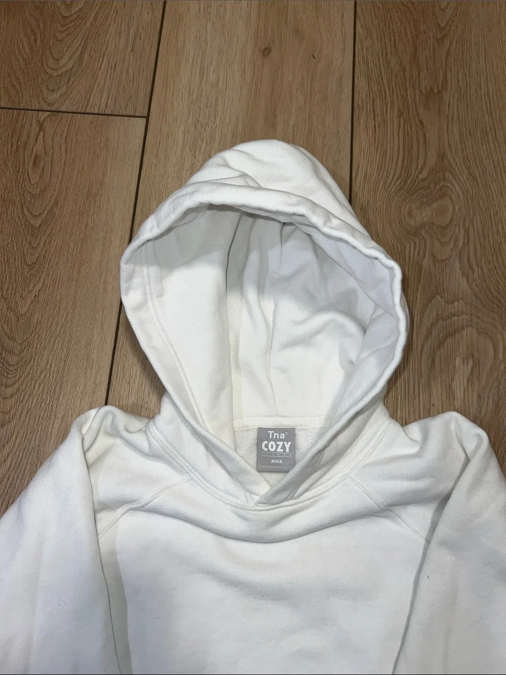 Aritzia TNA Cozy Fleece Hoodie in White - Picture 6 of 10